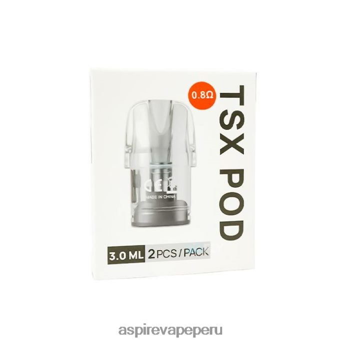 Aspire Vape Pod - Aspire Tsx Pod 0,8 ohmios (3,0 ml)/2 unidades por paquete (compatible con cyber s y cyber x) 4X28R8233